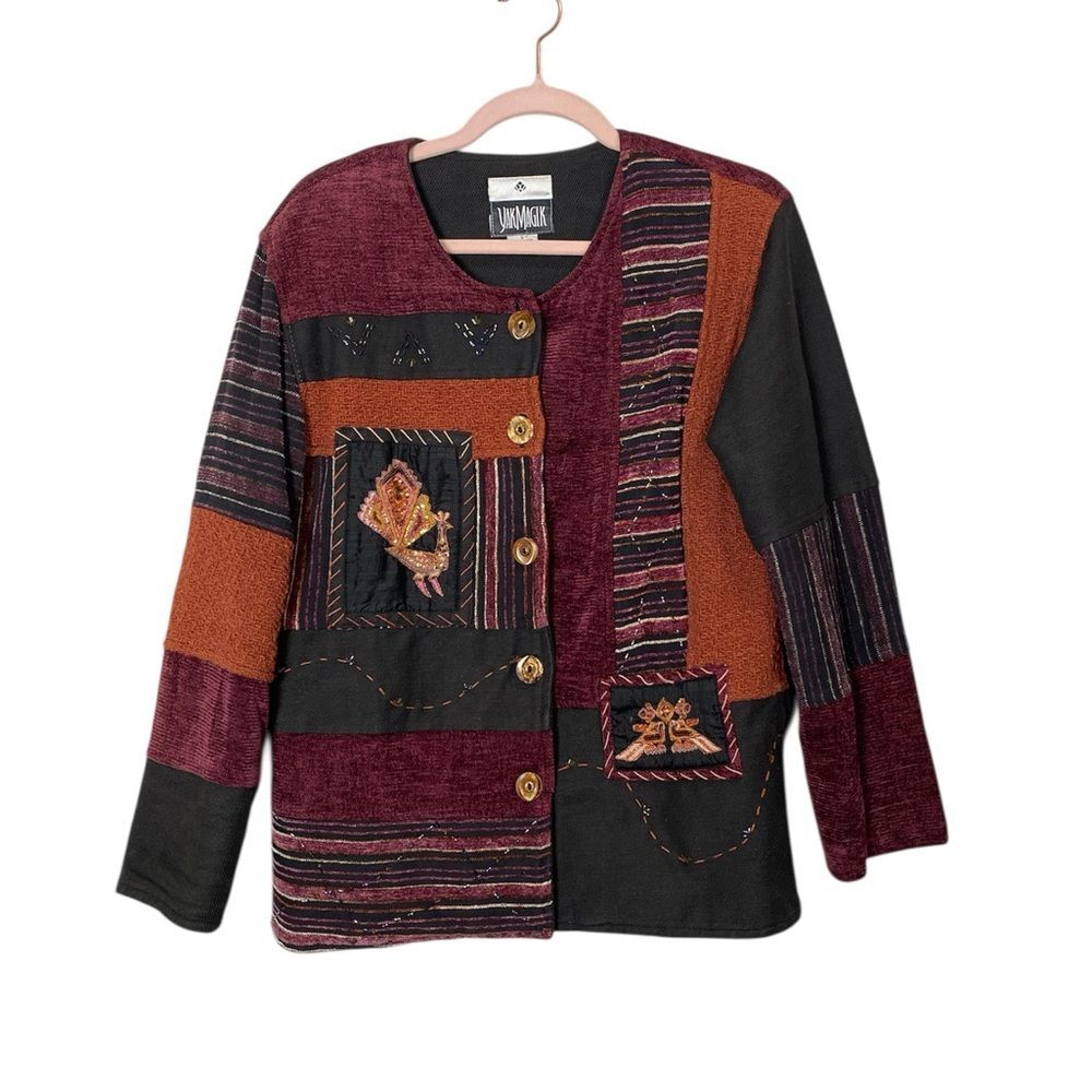 Yak Magik Patchwork Embroidered Jacket | Size Small | Made in Nepal | Boho